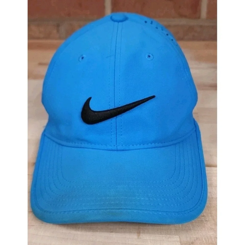 Nike Blue Golf‎ Swoosh Robert Trent Jones Hilton Head Strapback Hat Cap Vintage